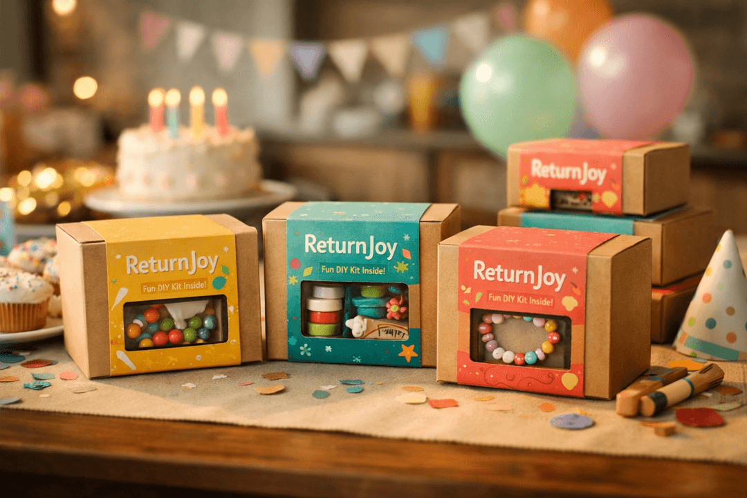 ReturnJoy gift kits at a birthday party